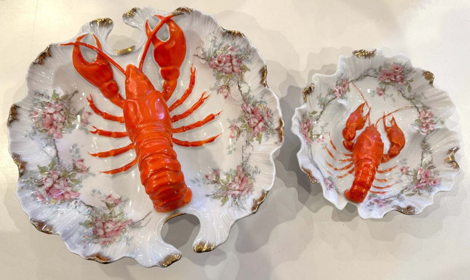 Two-Piece Antique Victoria Austria Lobster Serving Set c. 1890–1910
