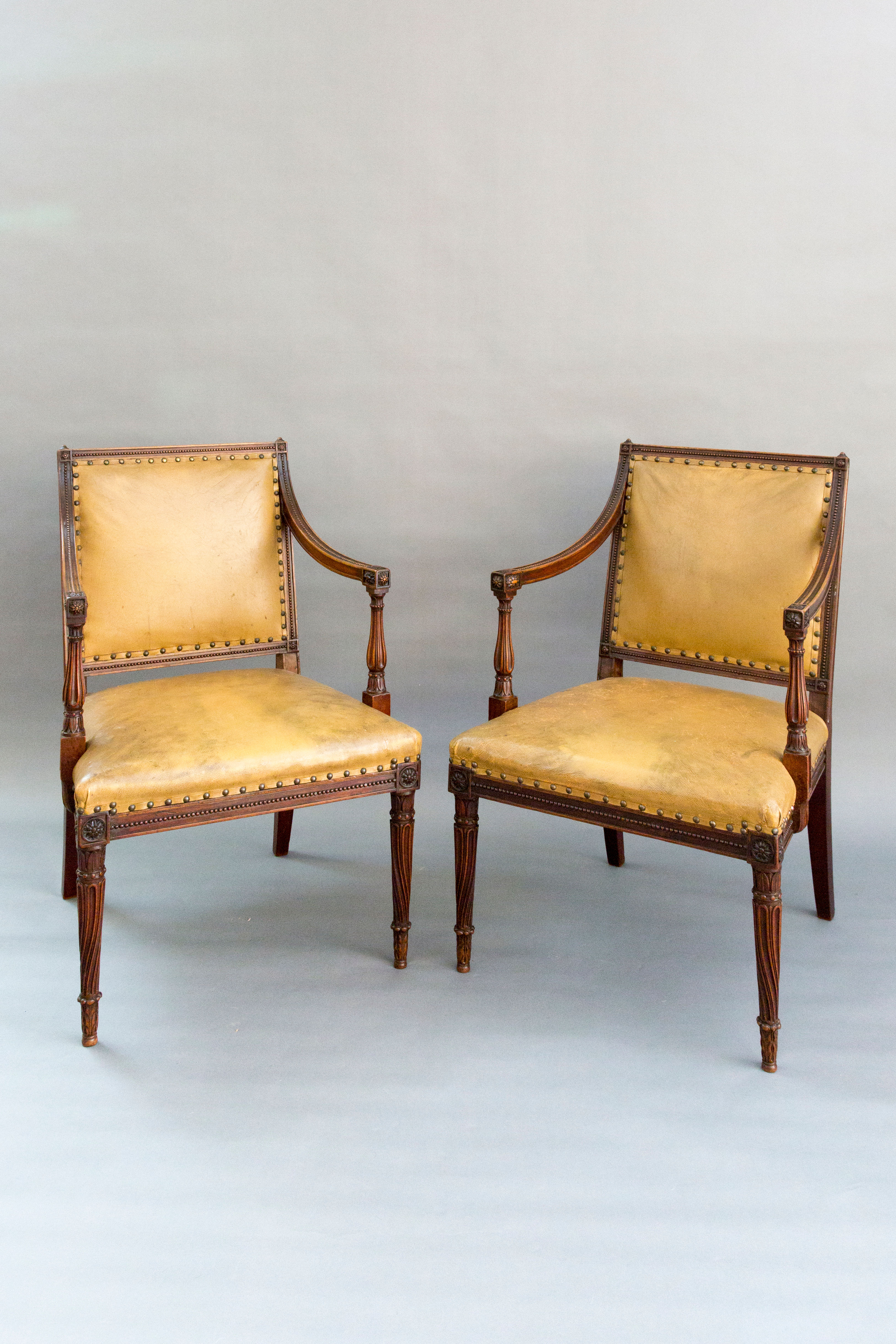 Fine Quality Carved Mahogany Armchairs