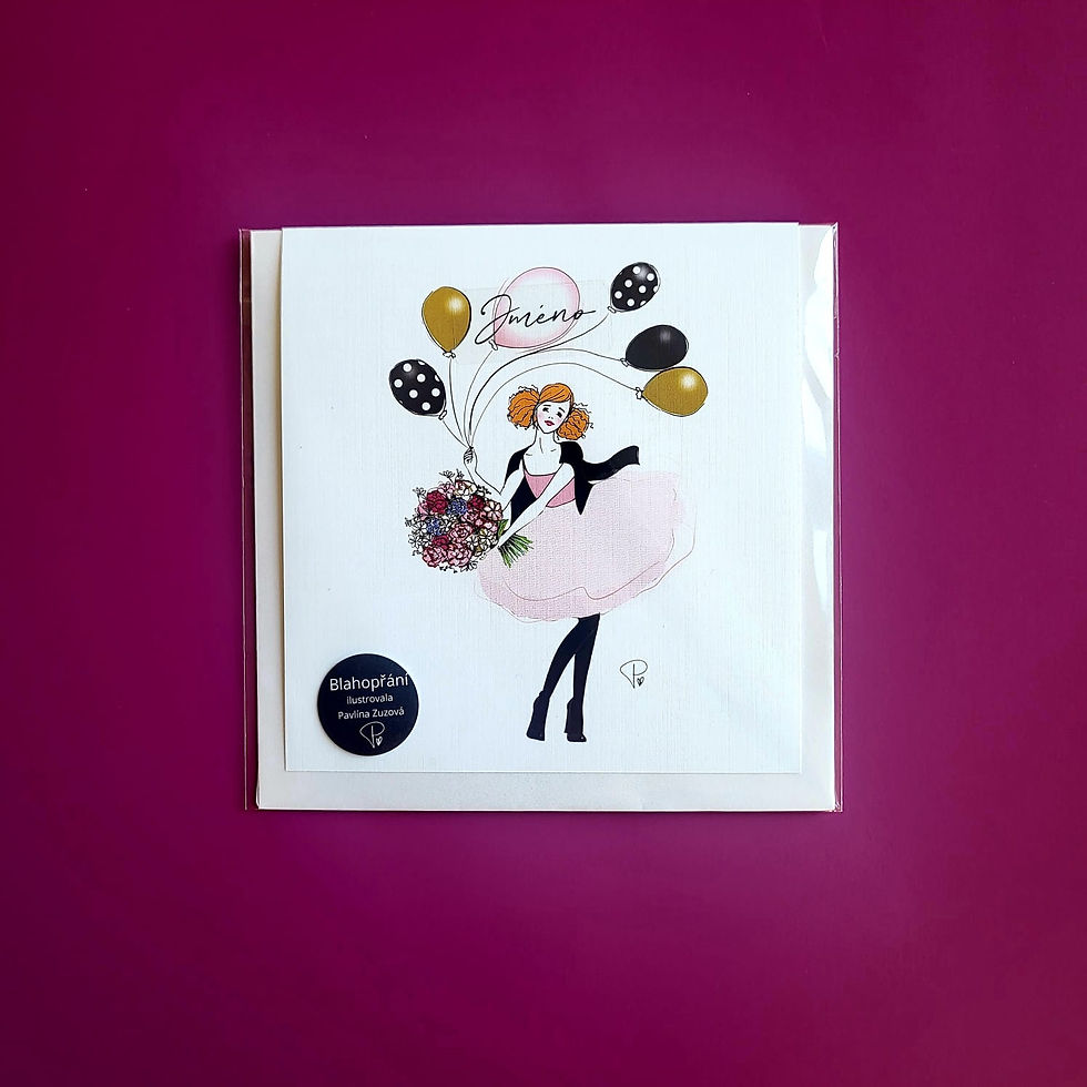 Miniatura: Party girl - blahopřání k svátku a k narozeninám