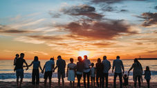 A family at sunset, protected by a legally binding will.
