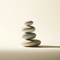 Four stones representing meditation, interpretation is limitless