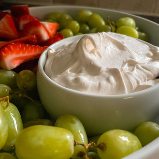 fruit fluff with grapes and strawberries