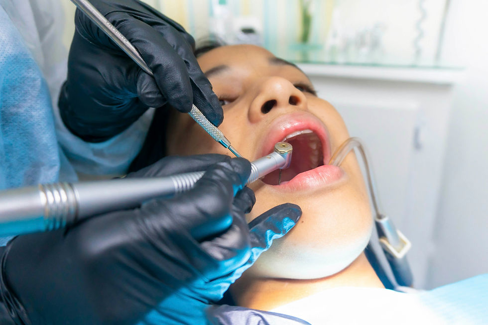 dentist replacing a tooth