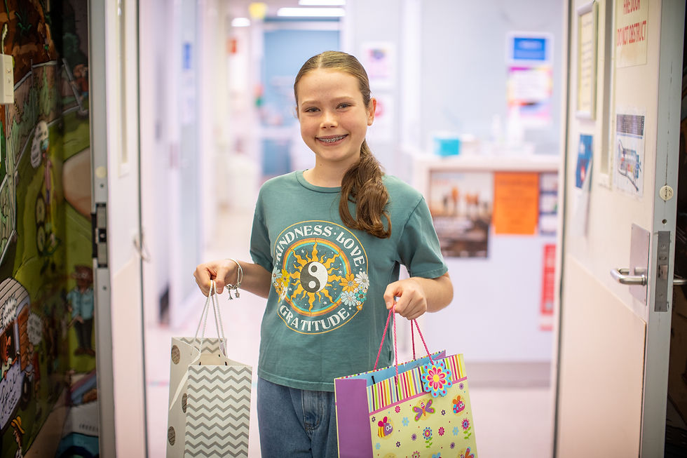 sophie delivering gifts