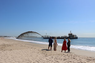 Rainbow of Sand Provides Welcome Sight off Stockton Coastline
