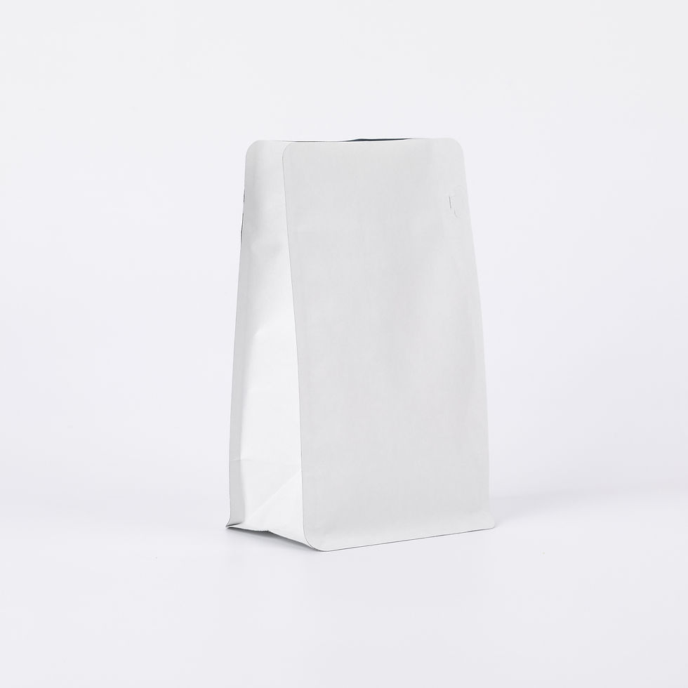 Thumbnail: Kraft Paper Bag, Flat Bottom Pouch, 250g,	pocket zip with valve