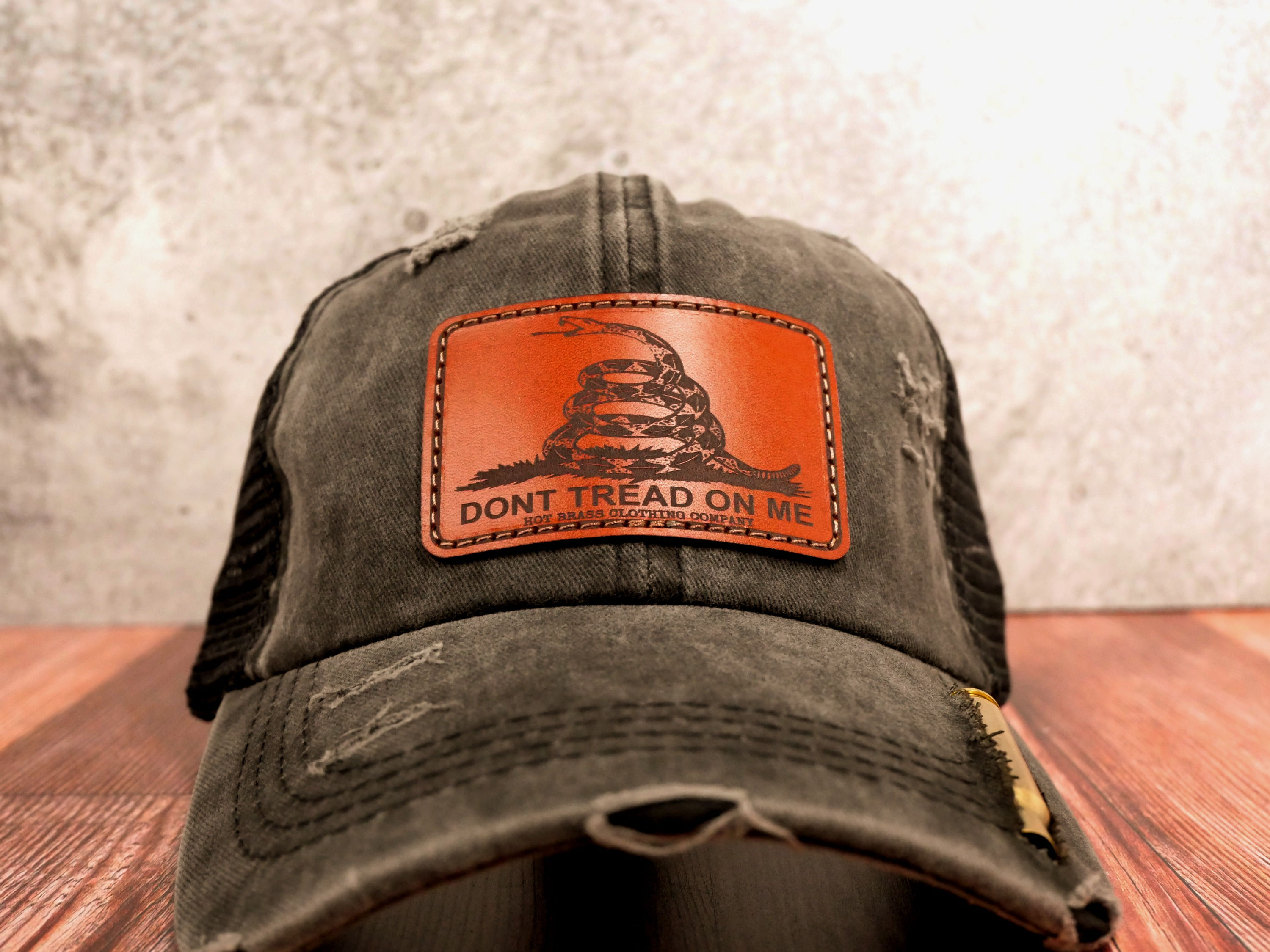 Don't Tread On Me - Distressed Black Cross-Back