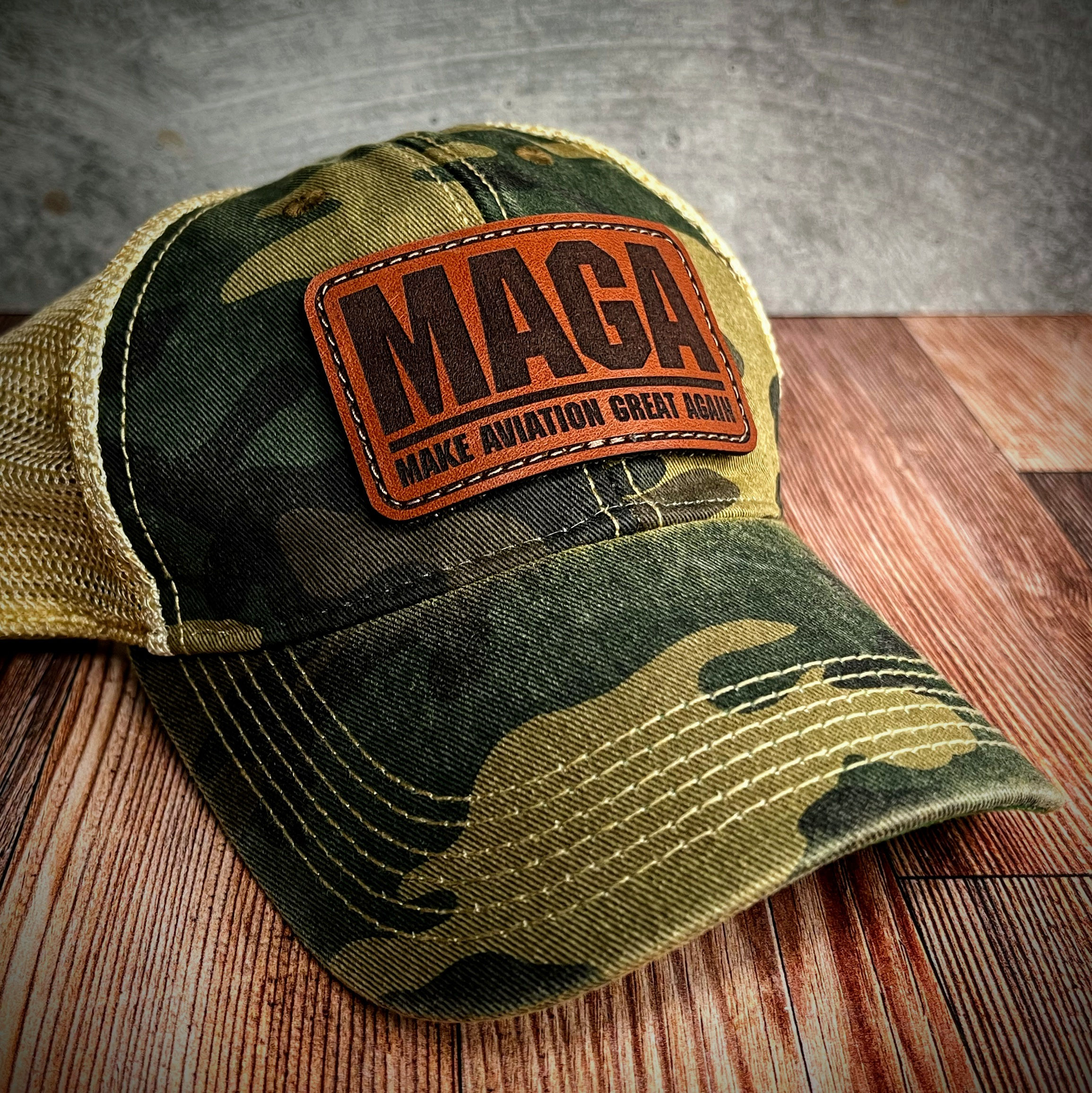 MAGA (Make Aviation Great Again) - Camo & Tan Soft-Style Trucker