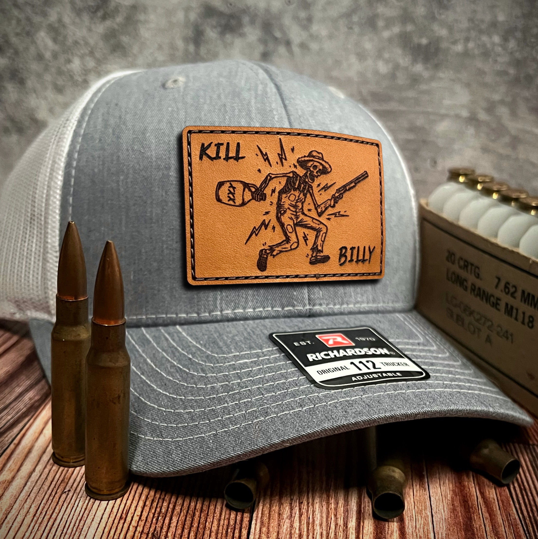 Kill Billy Grey & White Curved Bill Trucker