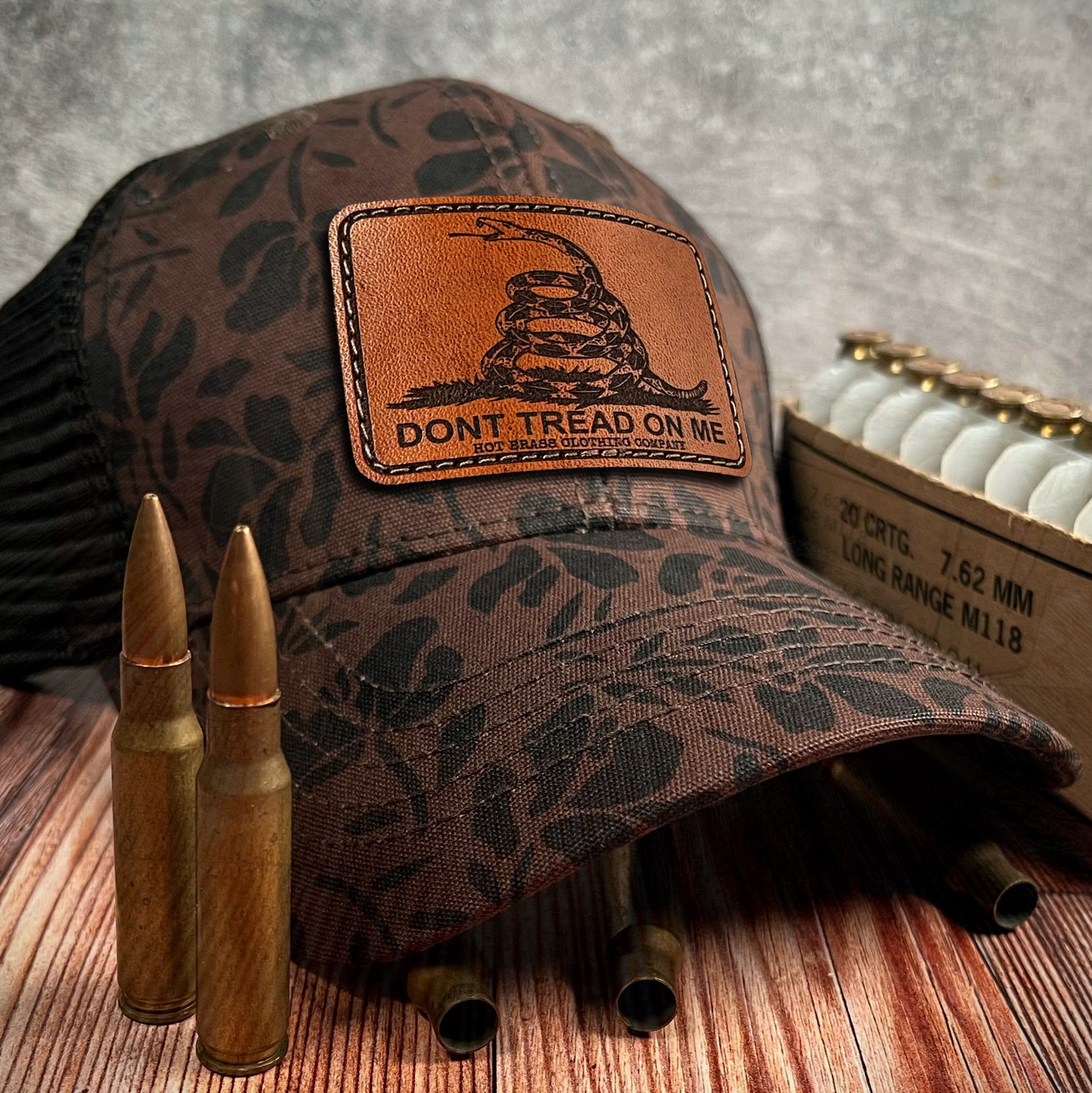 Don't Tread On Me - Chocolate Floral Hidden High-Ponytail Trucker