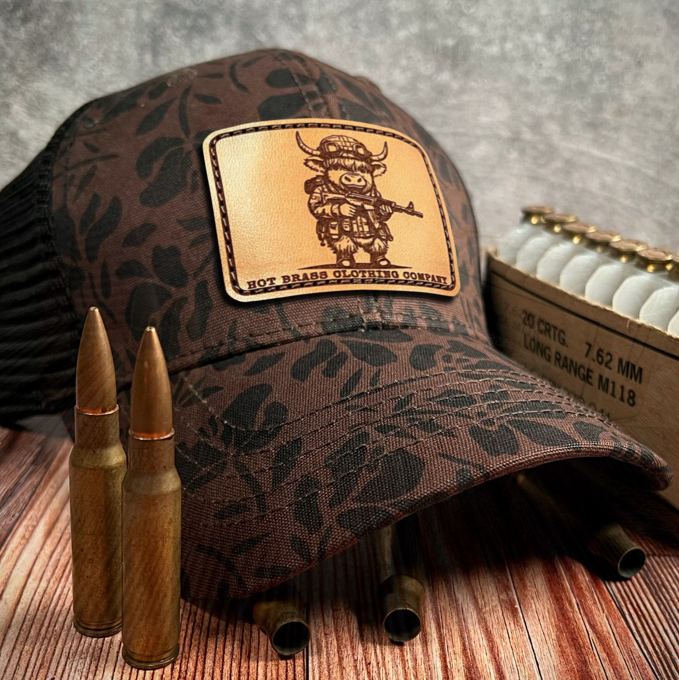 Wartime Bovine - Chocolate Floral Hidden High-Ponytail Trucker