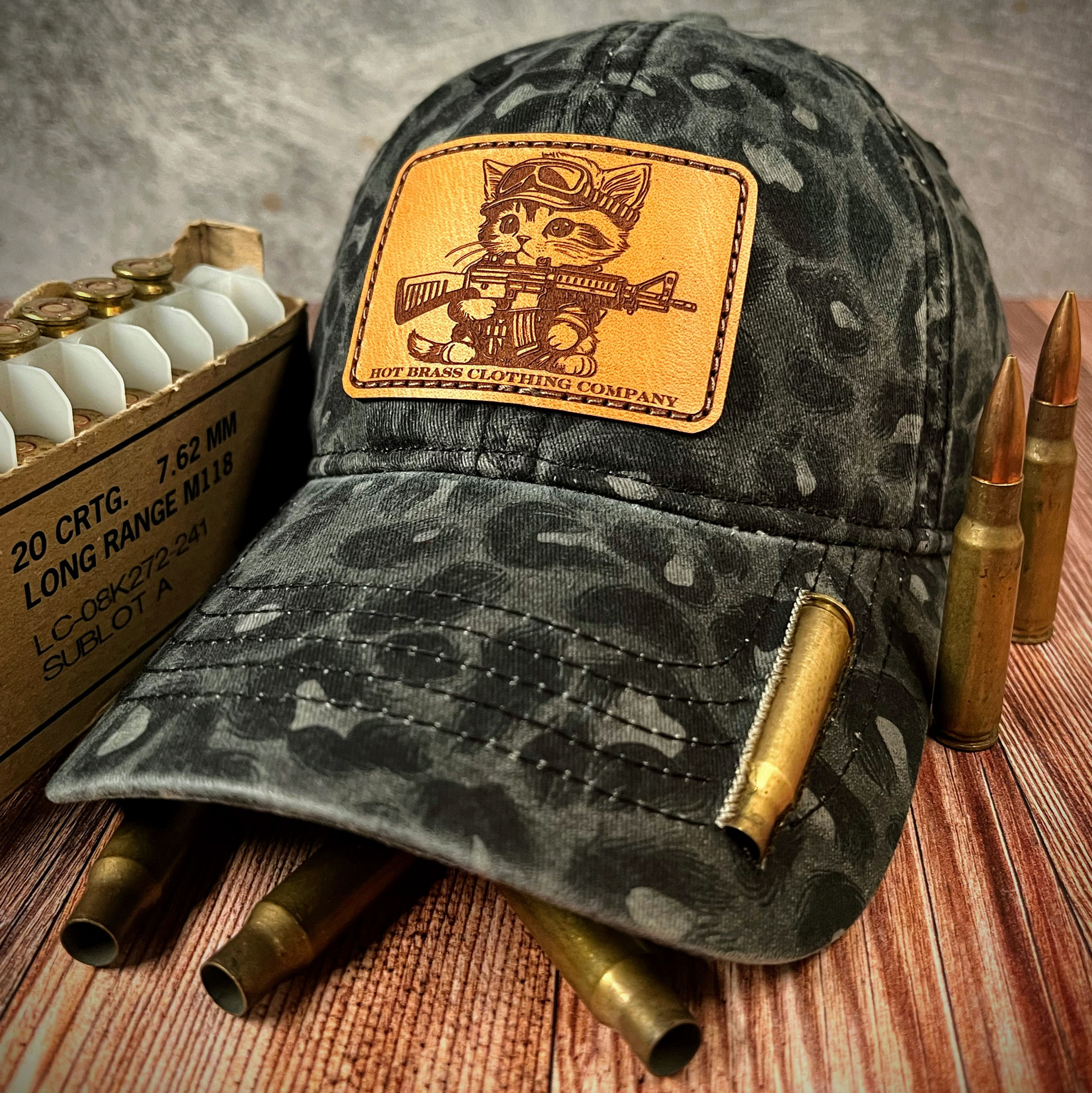 AR Kitten - Black Leopard Hidden High-Ponytail Dad Hat