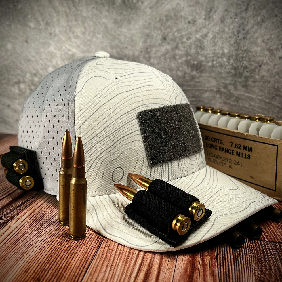 White & Grey Topographical Top-Loader Trucker