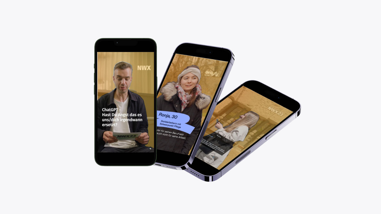Eine Abbildung von Social Media Posts im Mobilformat.