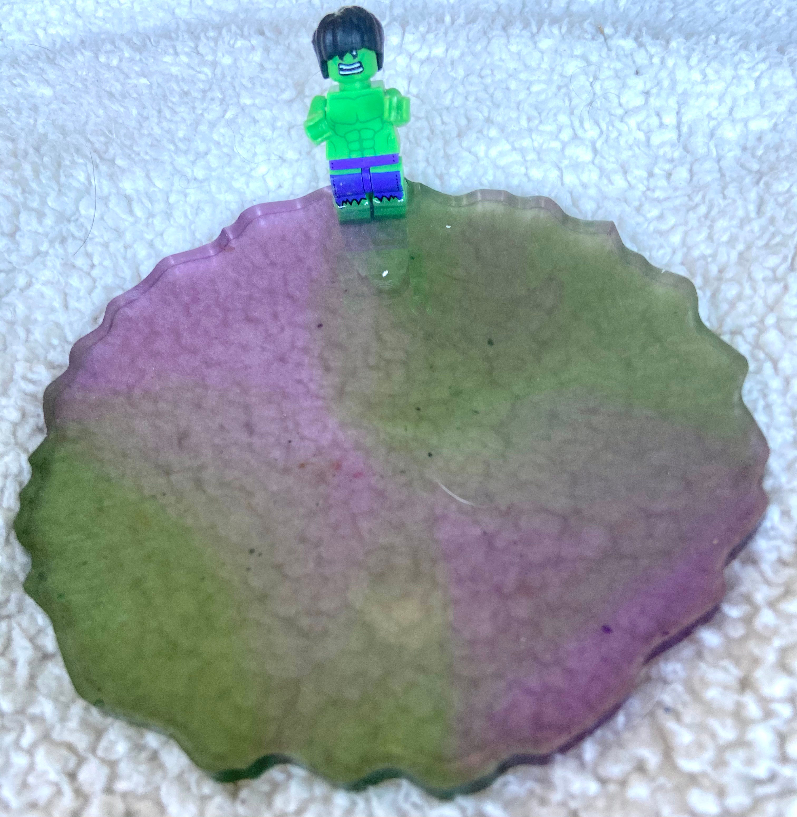 The Incredible Hulk Minifigure Resin Coasters | Resin Coasters | MiniFig