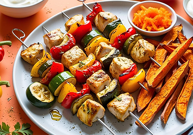 Kipspies met zoete aardappel