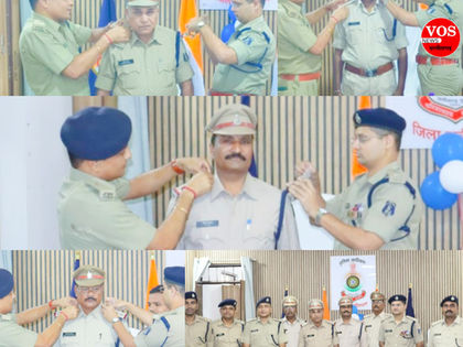 कबीरधाम पुलिस अधीक्षक डॉ. अभिषेक पल्लव एवं अतिरिक्त पुलिस अधीक्षक पुष्पेंद्र बघेल द्वारा कबीरधाम पुलिस के चार सहायक उप. निरीक्षकों को स्टार लगाकर उप. निरीक्षक के पद पर पदोन्नति प्रदान किया गया