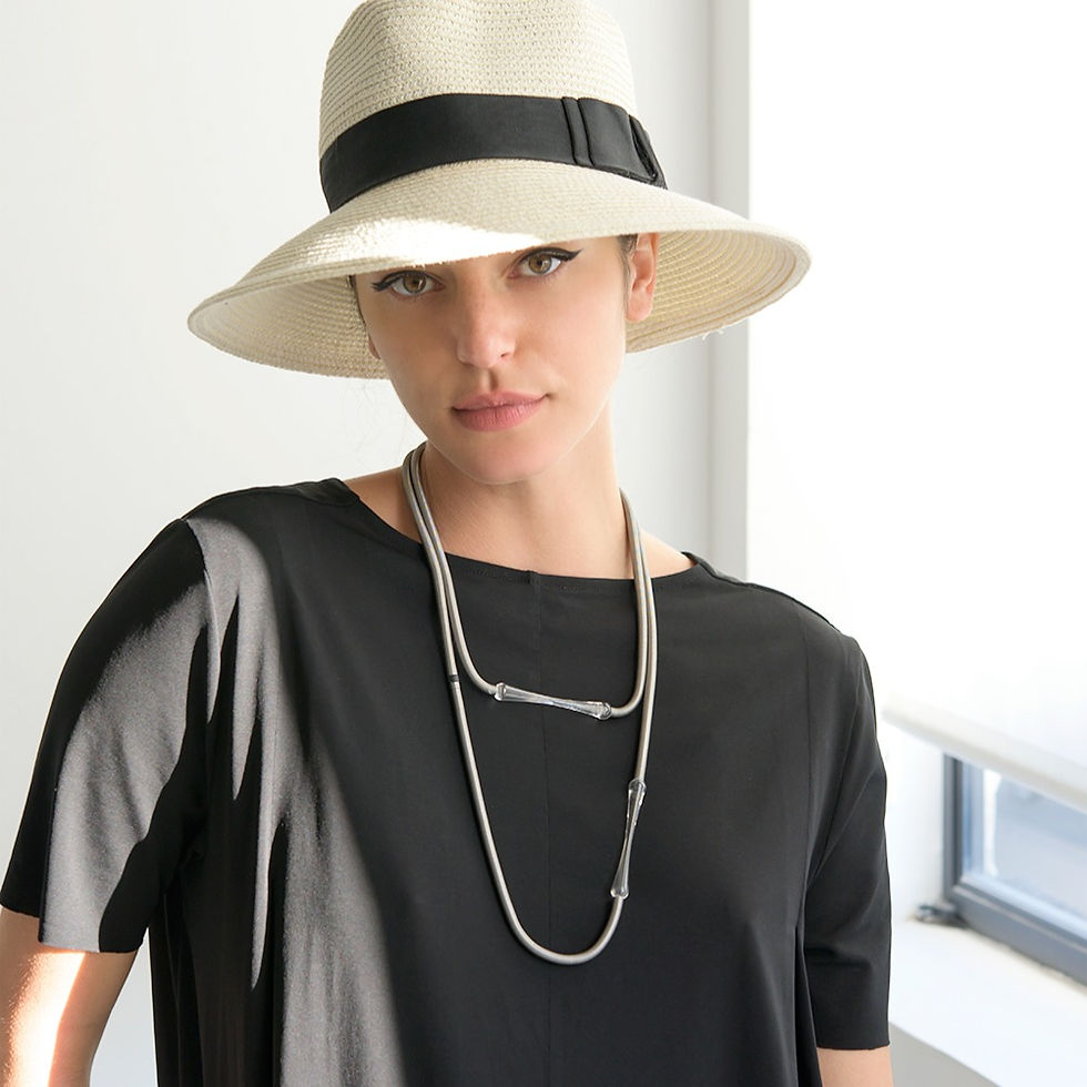 Thumbnail: Lily Necklace Silver & Clear