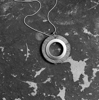 Thumbnail: Wood Pendant Silver