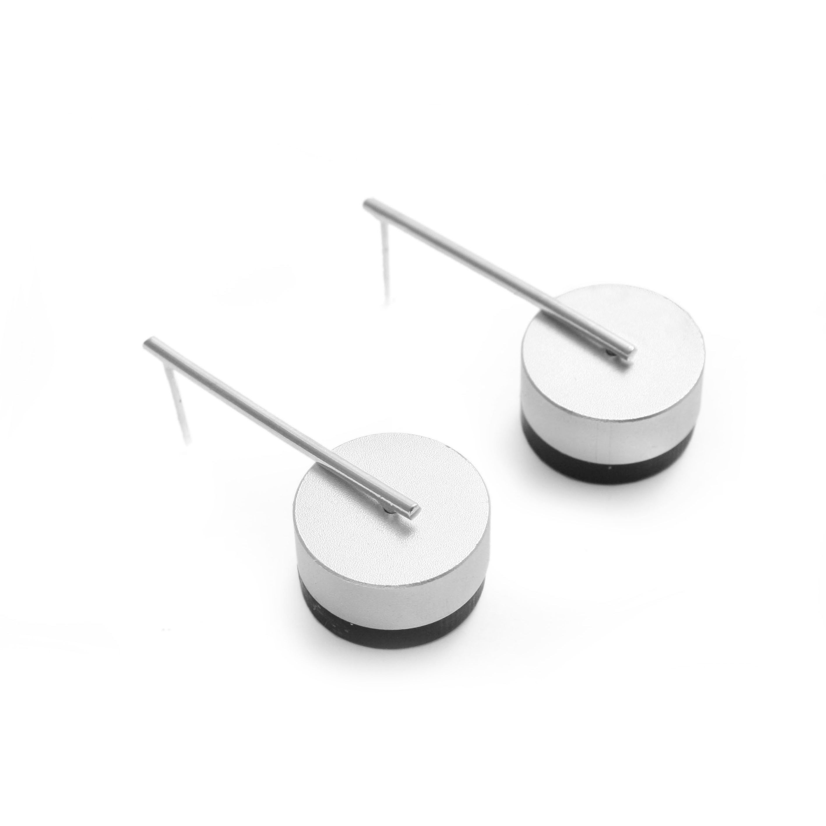Kasia Small Earrings Silver, Silver & Black
