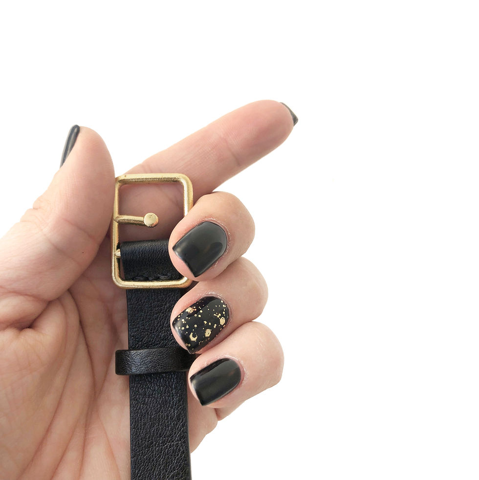 Thumbnail: Sasha Leather Bracelet Black & Gold