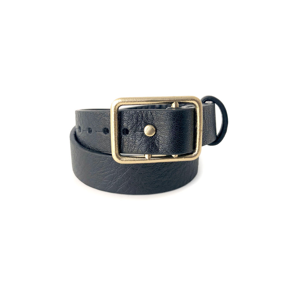 Thumbnail: Sasha Leather Bracelet Black & Gold