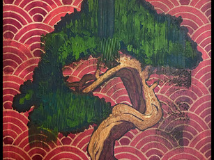 Bonsai pink Japanese aesthetic