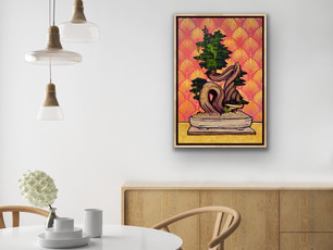 Bonsai art nouveau painting serpentine