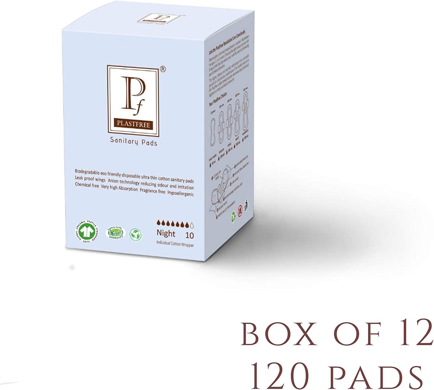 SANITARY NIGHT PADS - (PACK OF 12 - 120 PADS)