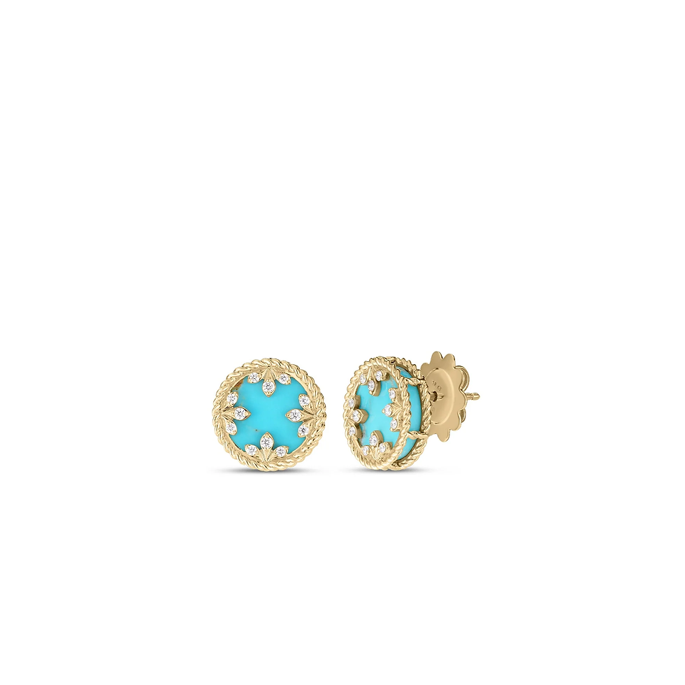 VENETIAN MEDALLIONS SMALL STUD EARRINGS TURQUOISE