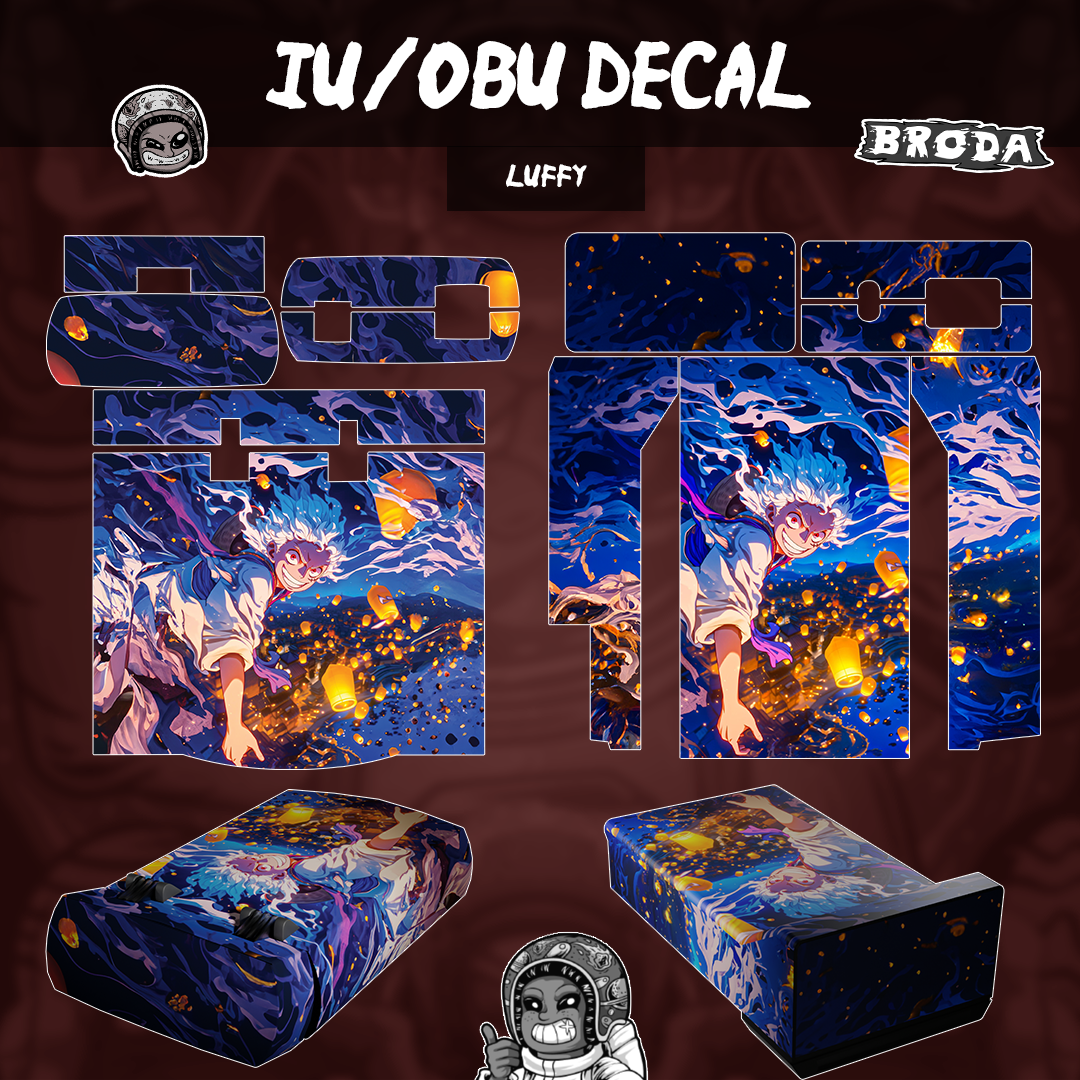 Motorbike Slim IU/OBU Sticker Waterproof "Luffy"