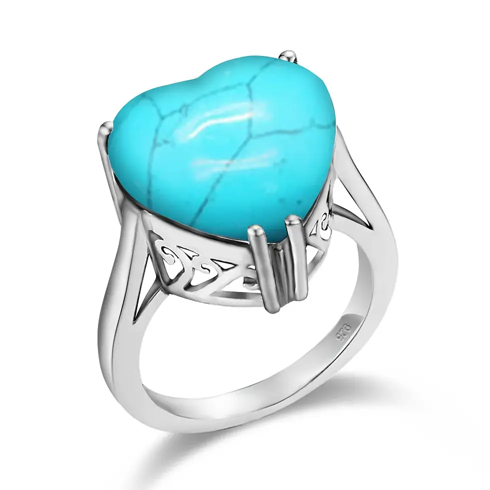 Vintage Turquoise Ring 100% Real Sterling Silver 925 Rings for Women