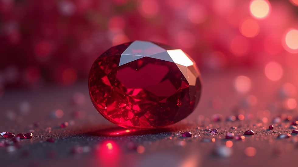 Close-up view of a sparkling 2.01ct vivid red unheated natural ruby gemstone