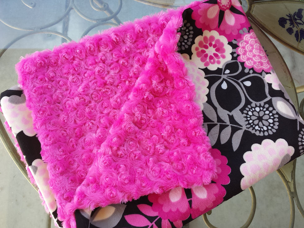 Pink Floral Minky Blanket