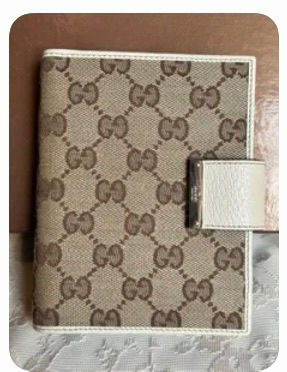 Gucci 2007 GG Vintage Canvas Agenda Planner Full Front View