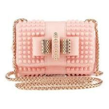 Christian Dior Mini Sweet Charity Pink Leather Bag with Gold Chain Front View