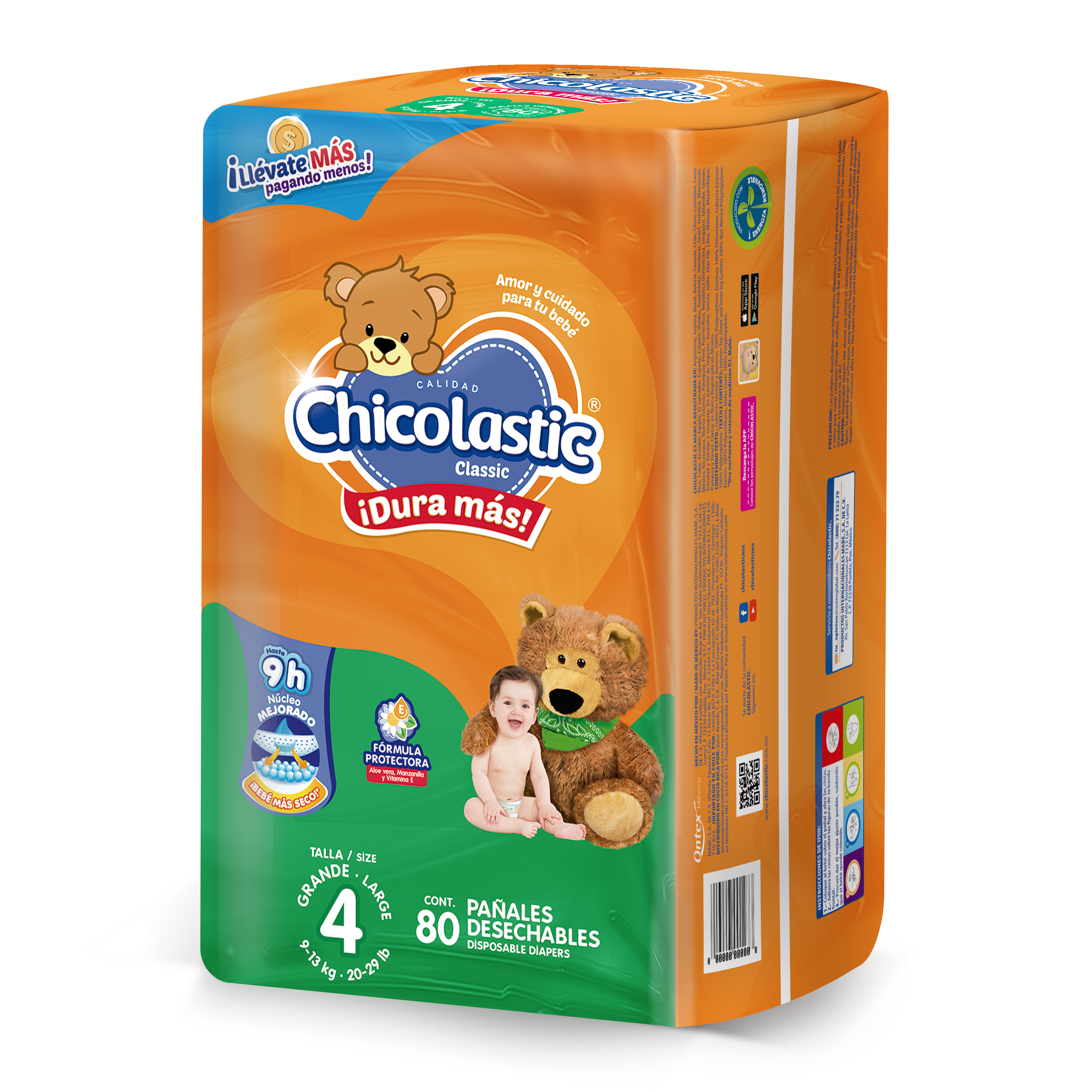 Pañales Chicolastic Classic Megapack tallas  M a XXG