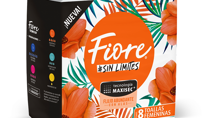 Toallas Femenina Fiore con alas 8 pzas.