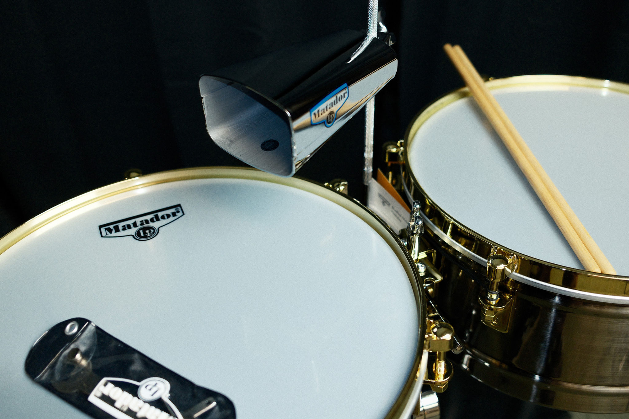 Latin Percussion Matador 14" & 15" Timbales - Black Nickel w/ Gold