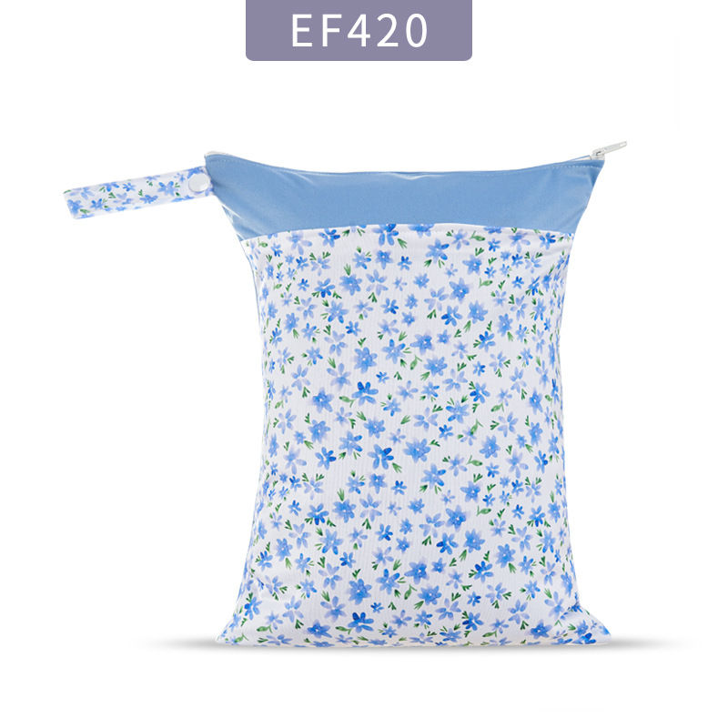 Thumbnail: Reusable Waterproof Wet Dry Diaper Bag Double Pocket Cloth Handle Bags