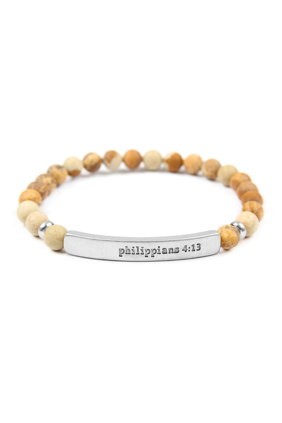 Thumbnail: "Philippians 4:13" Natural Stone Stretch Bracelet