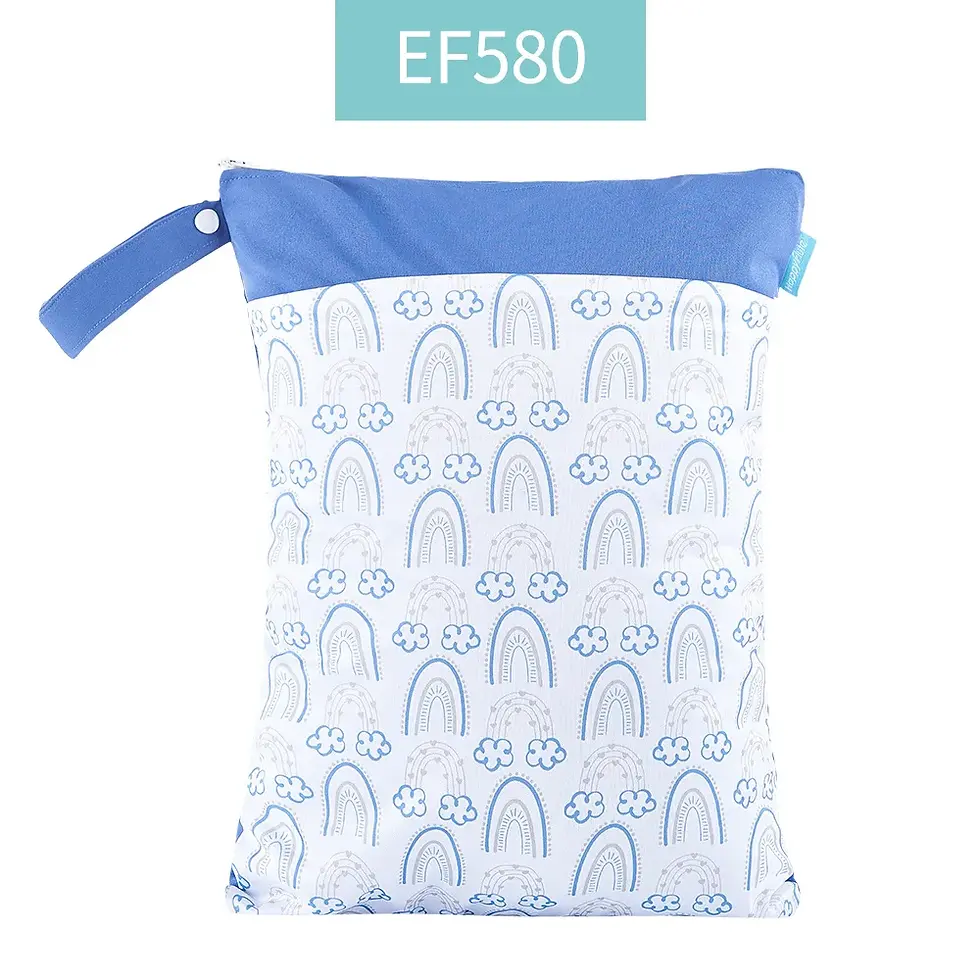 Thumbnail: Reusable Waterproof Wet Dry Diaper Bag Double Pocket Cloth Handle Bags