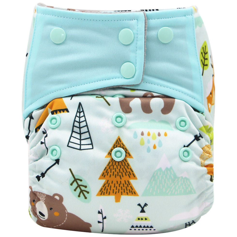 Thumbnail: AIO Summary Washable Cloth Diaper New Printed Leak-proof Diaper Breathable Adju
