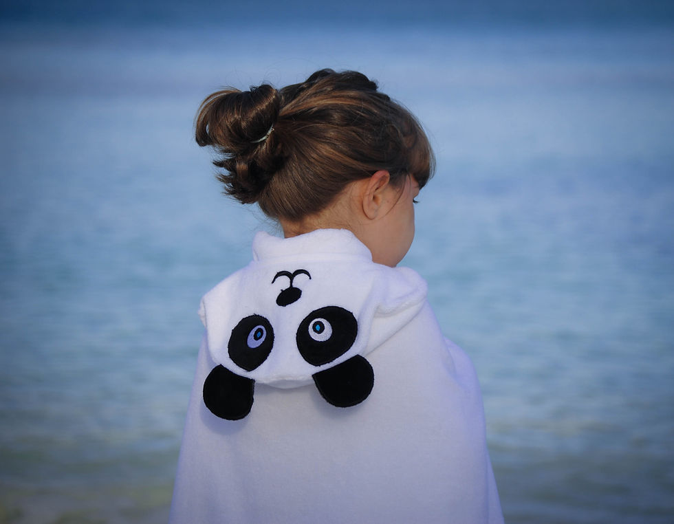 Thumbnail: Panda Hooded Cotton Turkish Towel: Baby