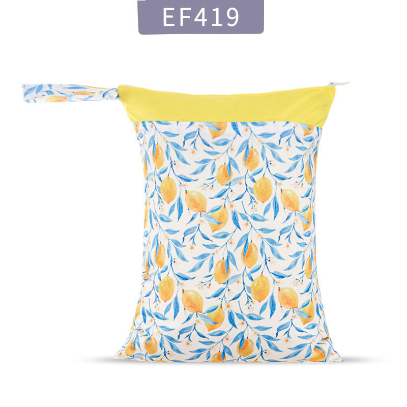 Thumbnail: Reusable Waterproof Wet Dry Diaper Bag Double Pocket Cloth Handle Bags