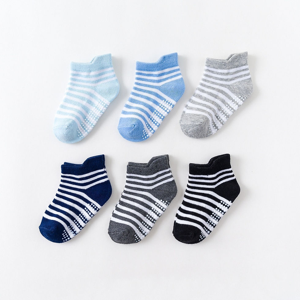 Thumbnail: 0 to 6 Yrs Cotton Children's Anti-Slip Boat Socks for Boys Girl Low Cut
