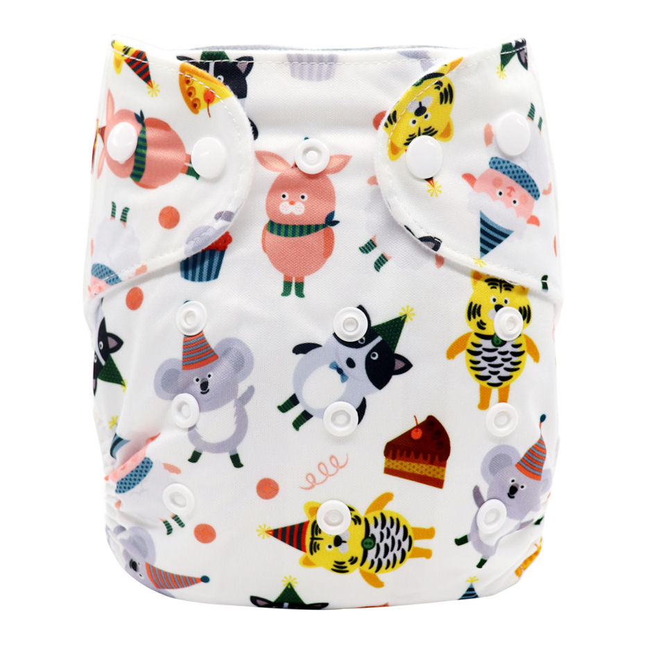 Thumbnail: Baby Cloth Diaper Breathable Training Pants Adjustable Free Size Cartoon Printe