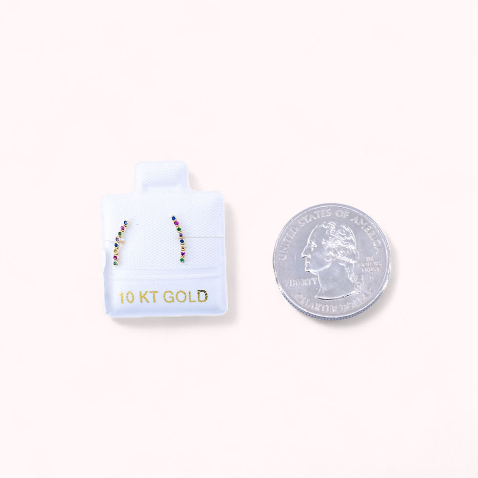Miniatura: 10K Gold Rainbow Ear Climber Earrings – GE0518