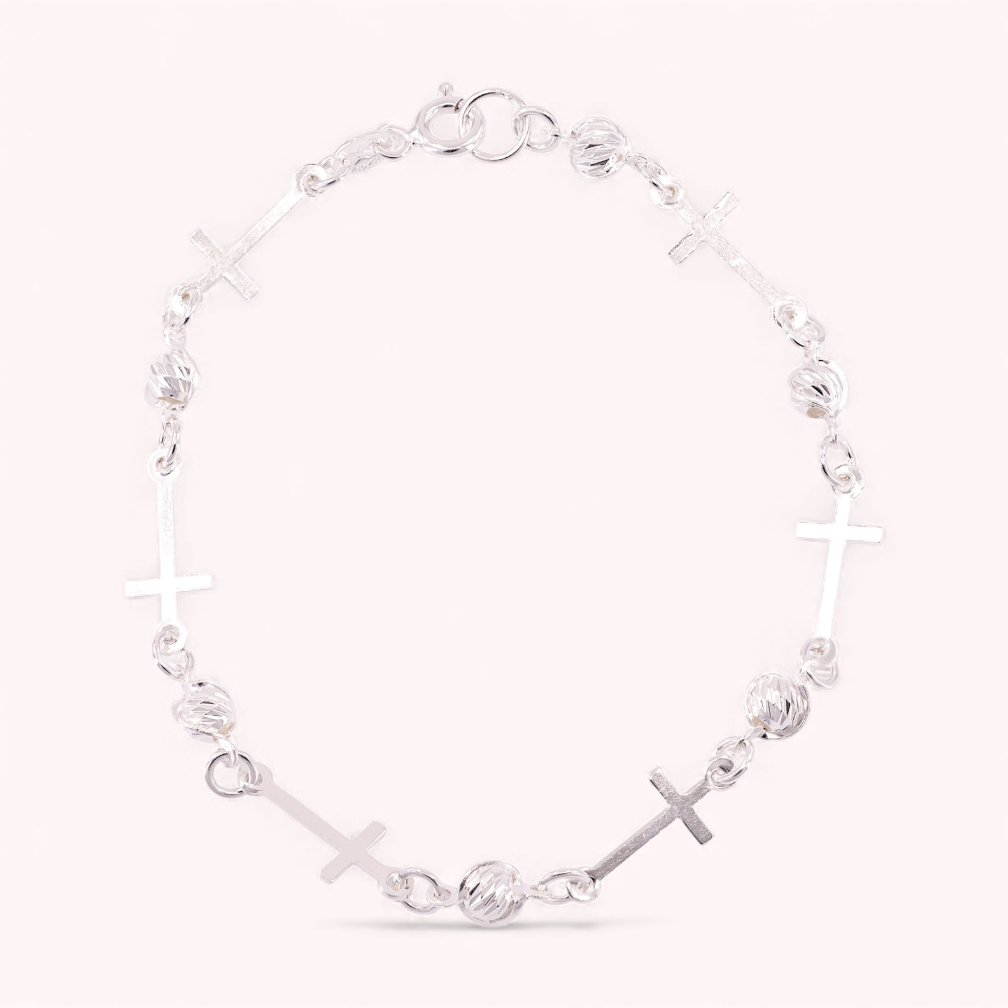 Silver Cross & Shine Bracelet – SB0120
