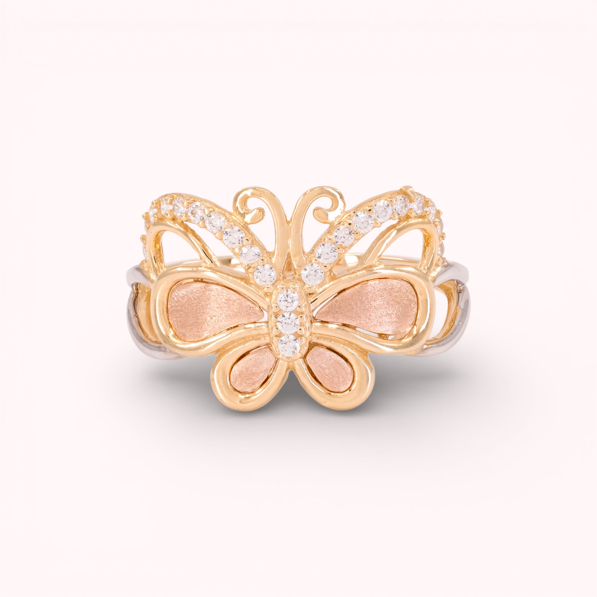 14K Gold Butterfly Satin Wing Ring – GR0437